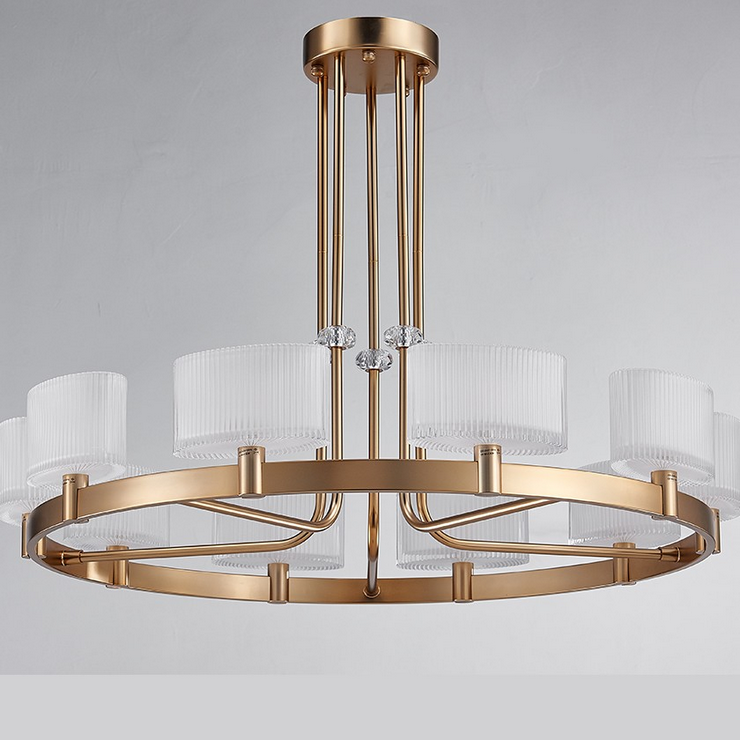 Люстра Cleveland, French gold White matt glass D80*H36 cm