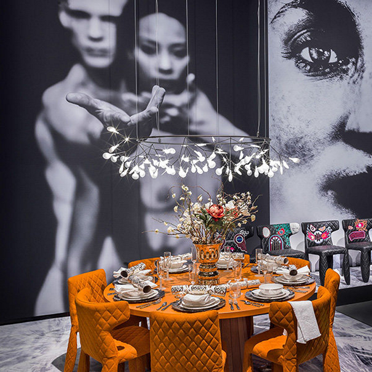 Люстра Heracleum The Big O D160   никель в стиле Moooi