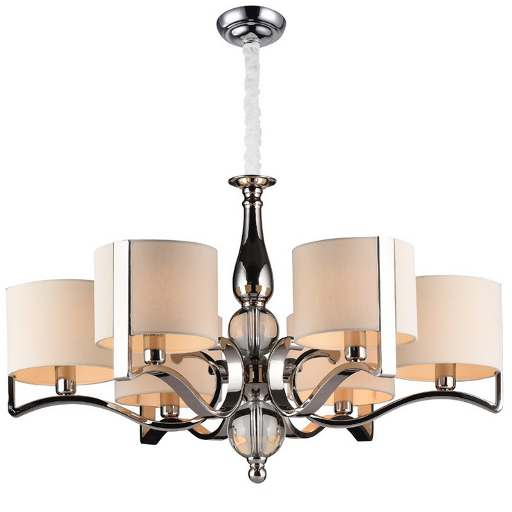 Люстра Memphis, Nickel Clear crystal Shade beige D73*H50.5 cm