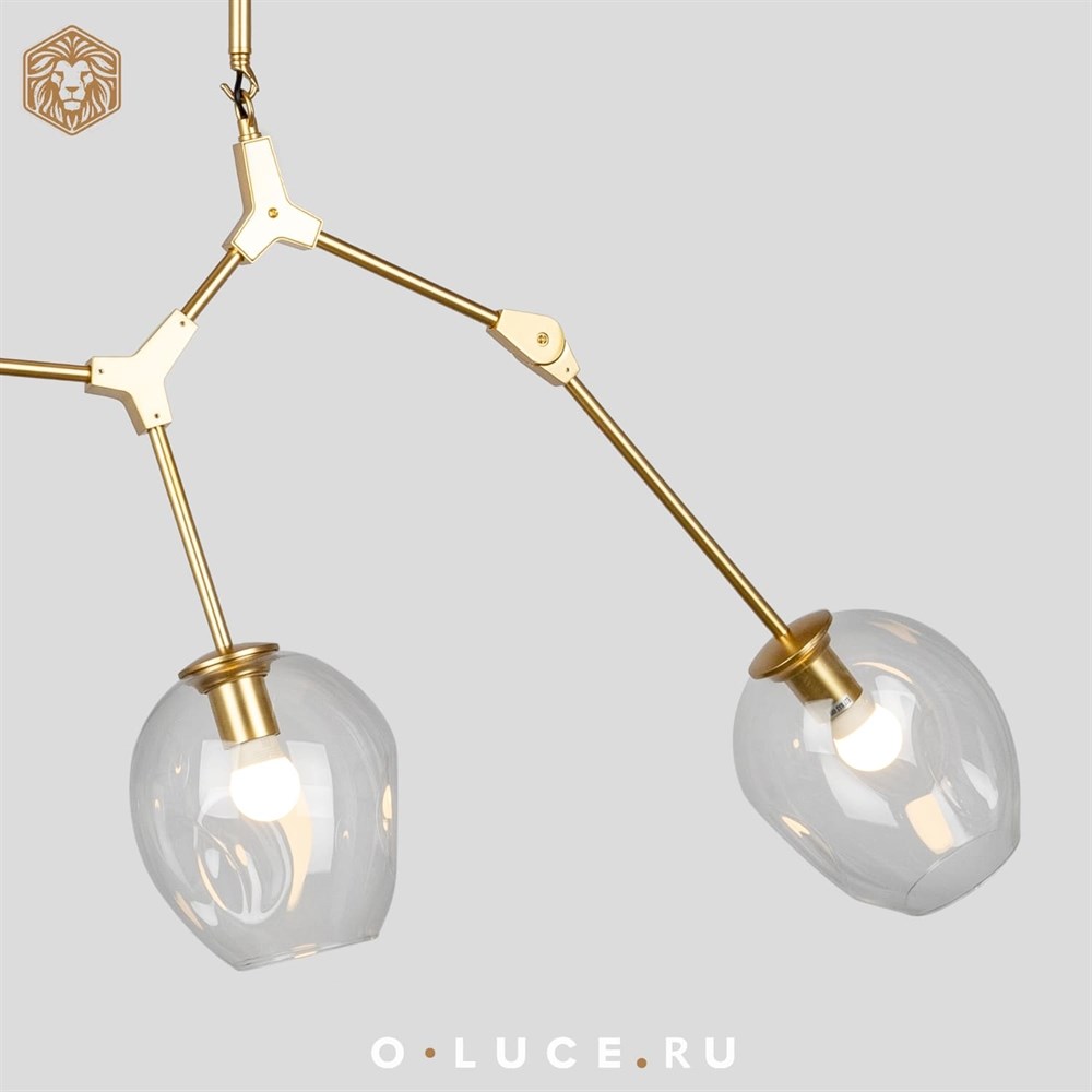 Люстра Branching Bubbles 3 Long Gold в стиле Lindsey Adelman