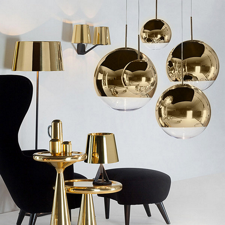 Светильник Mirror Ball Gold D30  в стиле Tom Dixon