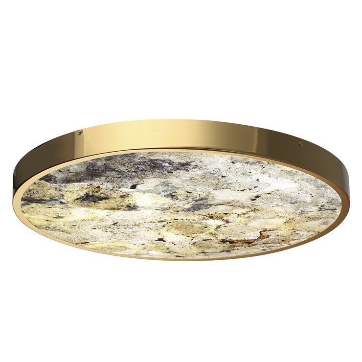 Настенно-потолочный светильник Stone Flake D60 каменный шпон золото