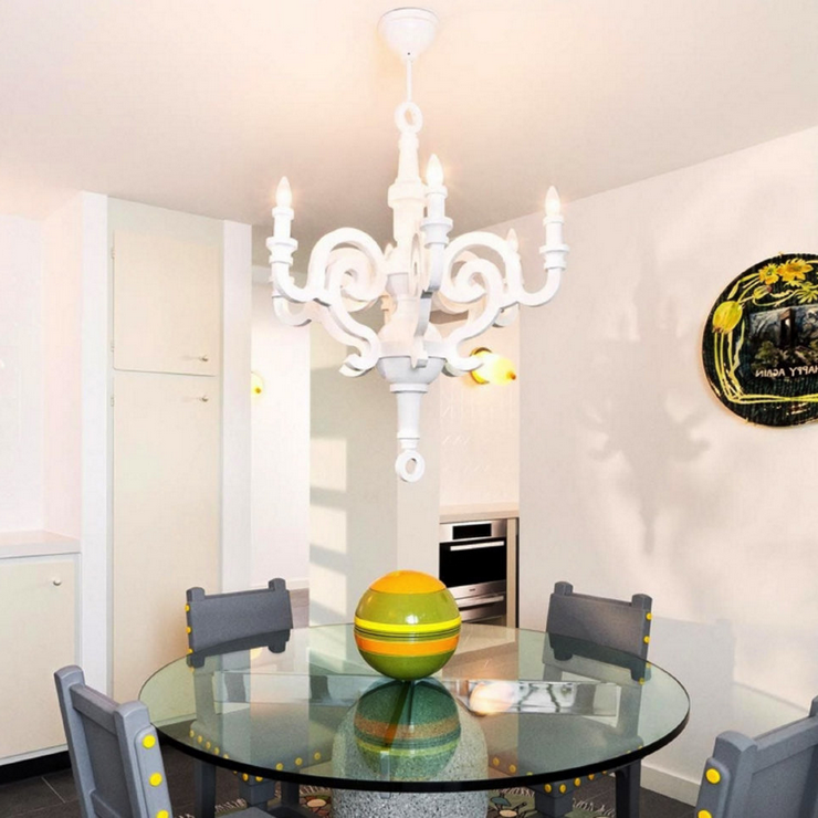 Люстра Paper Chandelier  Диаметр 70 см / Высота 90 см Белый в стиле Moooi