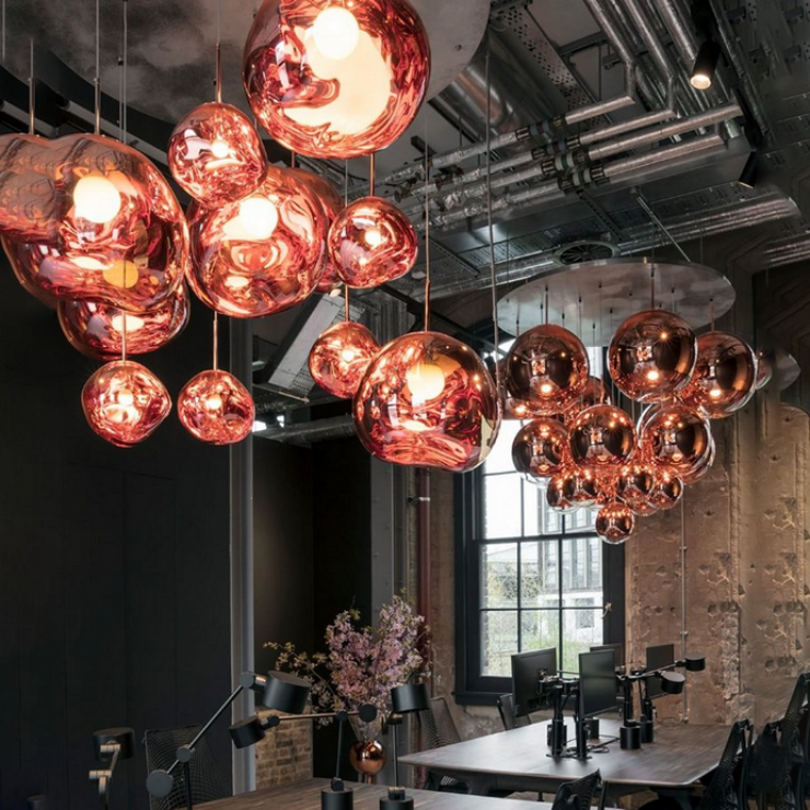 Светильник подвесной Melt Copper D38 в стиле Tom Dixon