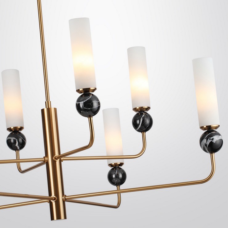 Люстра на штанге STENLY черный мрамор