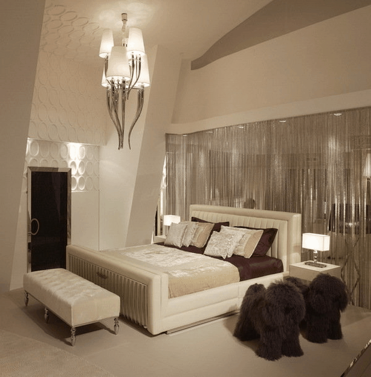 Люстра Brunilde 3+3  Белый в стиле Ipe Cavalli