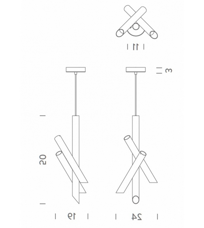 Светильник Tubes 3 White в стиле Nemo
