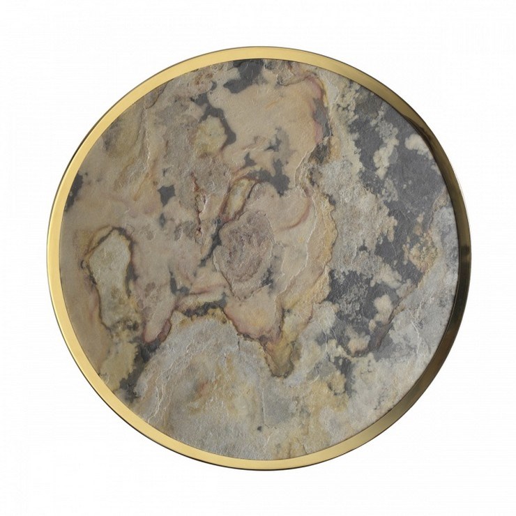 Настенно-потолочный светильник Stone Flake D50 каменный шпон золото