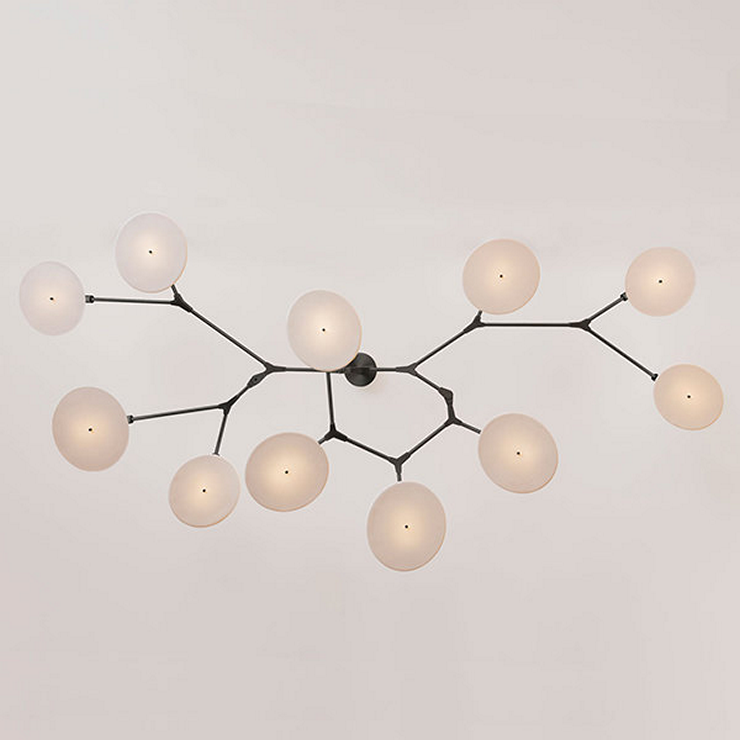 Люстра подвесная Branching Disc 11 Black в стиле Lindsey Adelman