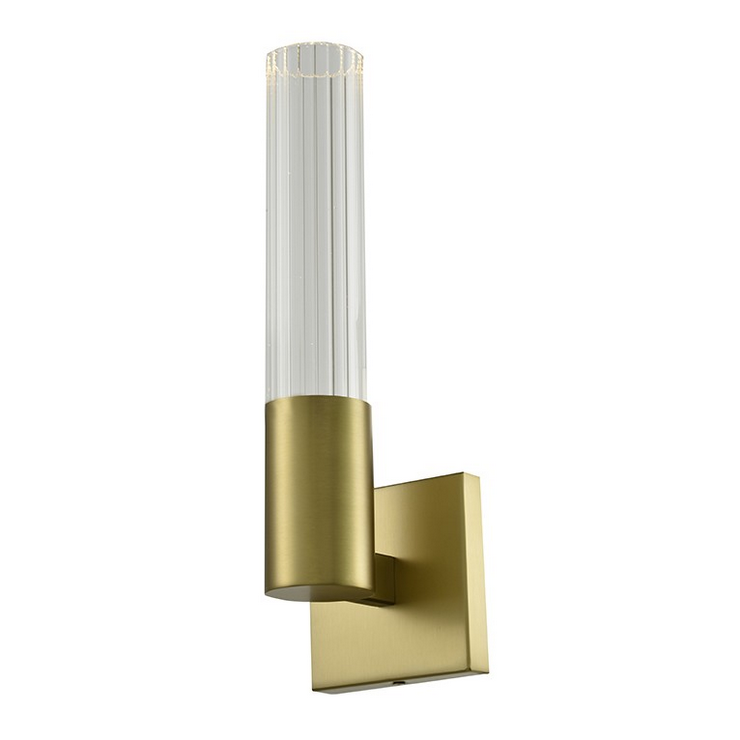 Бра Newark, Matt brass Clear glass shade L12*H37.5*Sp20.3 cm