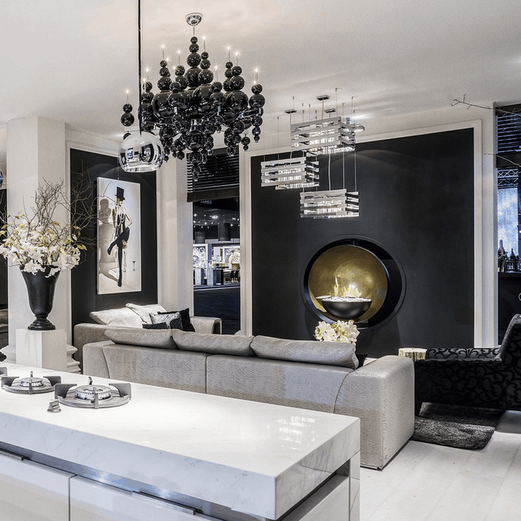 Люстра 12 Tears From Moon 12 плафонов черный в стиле Ilfari