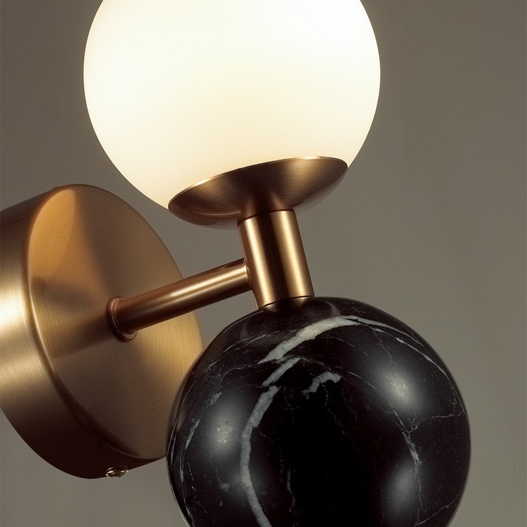 Бра Double Ball Черный мрамор