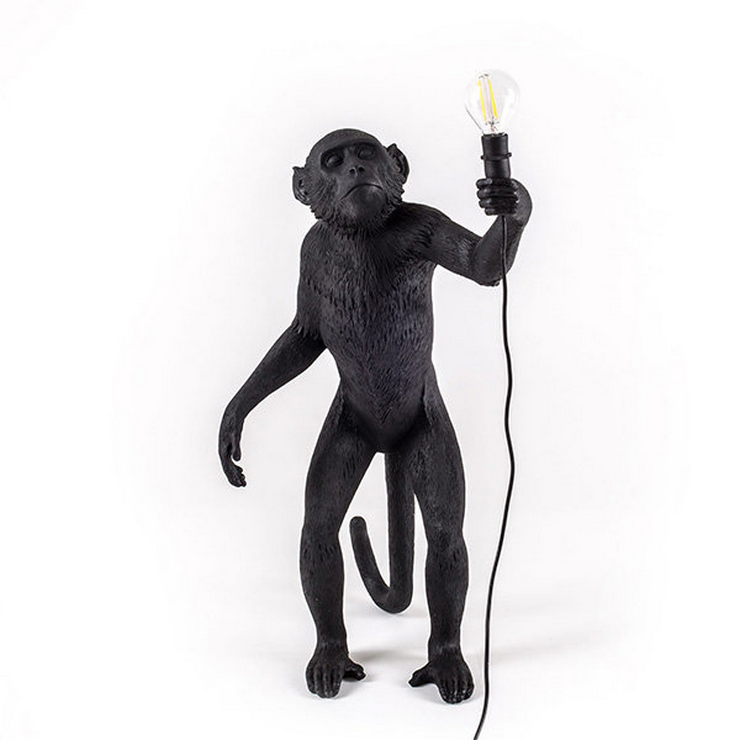 Торшер Обезьяна с Лампой Monkey Black Floor Lamp в стиле Seletti