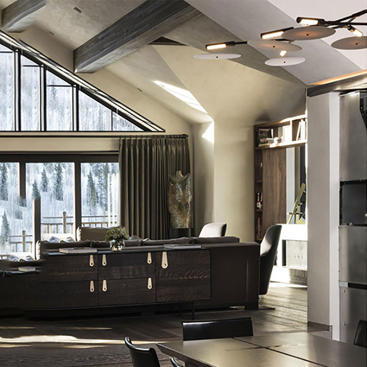 Люстра подвесная Branching Disc 11 Black в стиле Lindsey Adelman