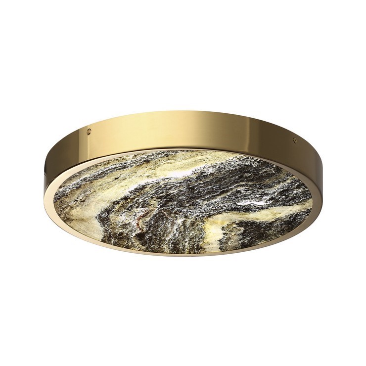 Настенно-потолочный светильник Stone Flake D40 каменный шпон золото