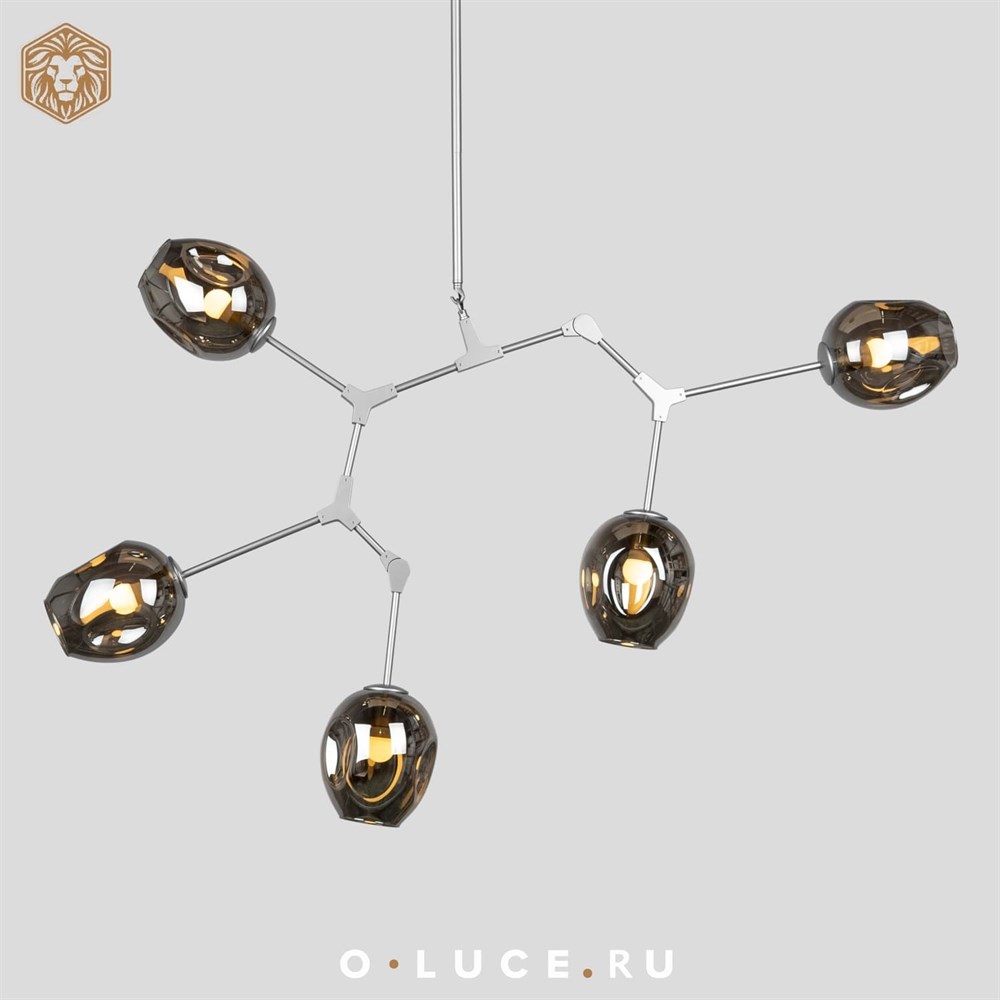 Люстра Branching Bubbles 5 Nickel в стиле Lindsey Adelman