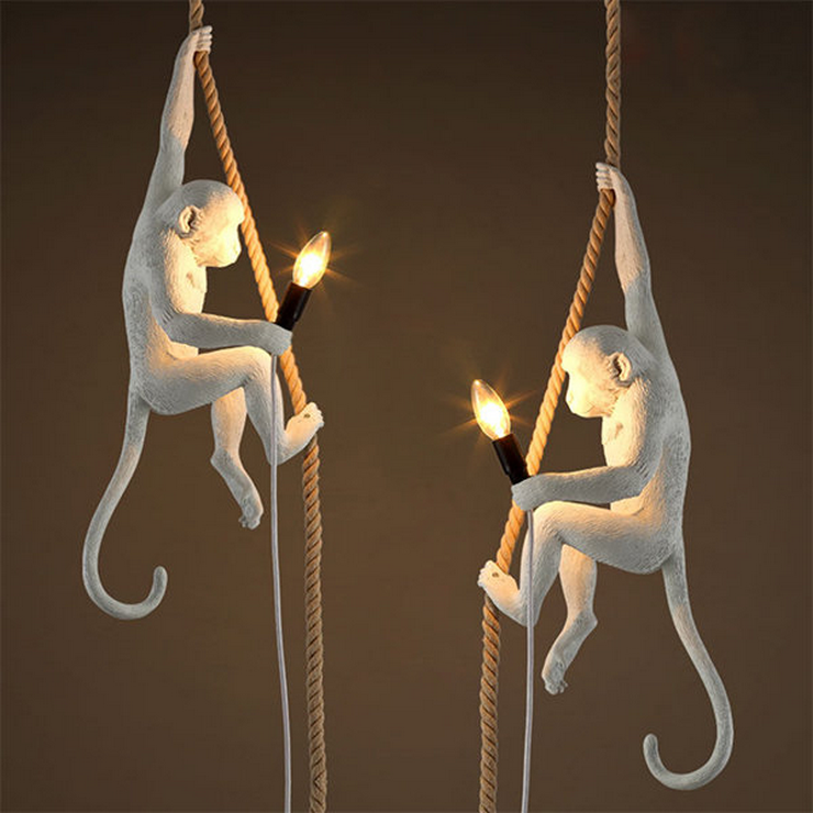 Светильник Monkey Обезьяна с Лампой White правая в стиле Seletti