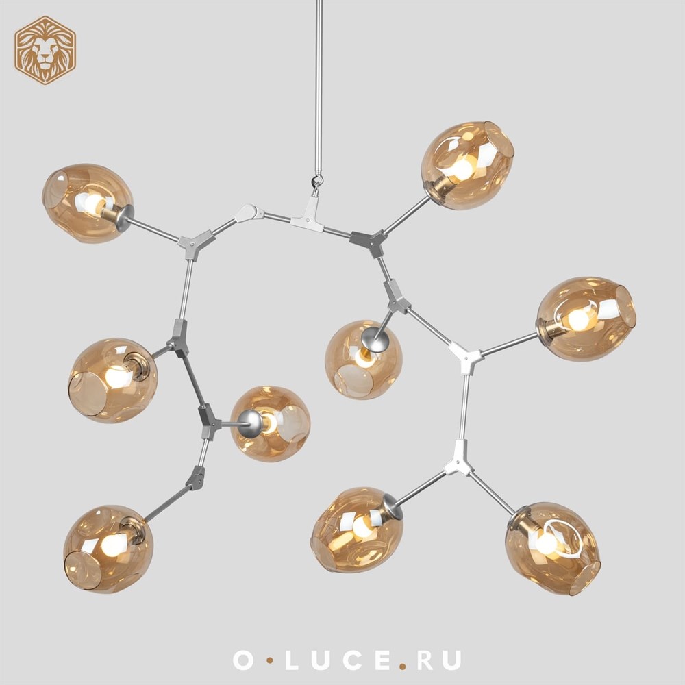 Люстра Branching Bubbles 9 Nikel в стиле Lindsey Adelman