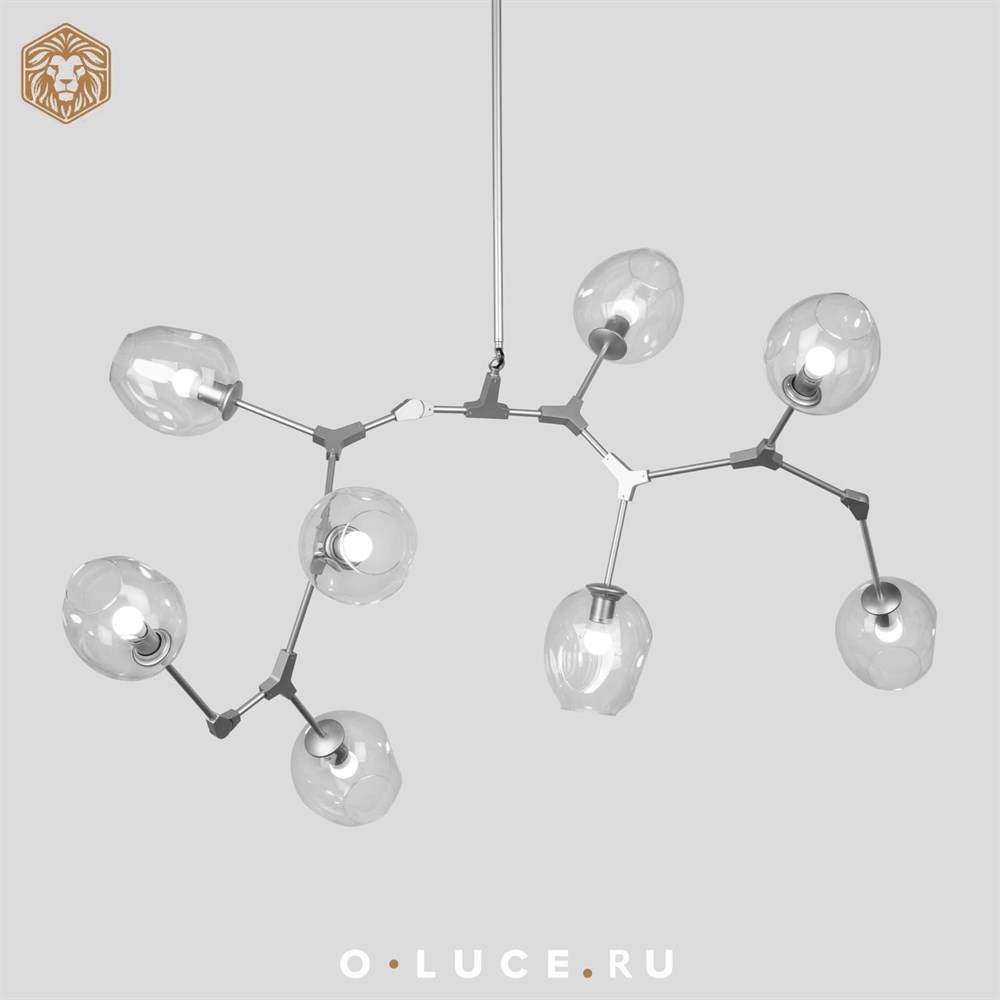 Люстра Branching Bubbles 8 Nickel в стиле Lindsey Adelman