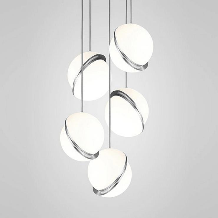 Светильник Crescent Chandelier 5 Chrome в стиле Lee Broom
