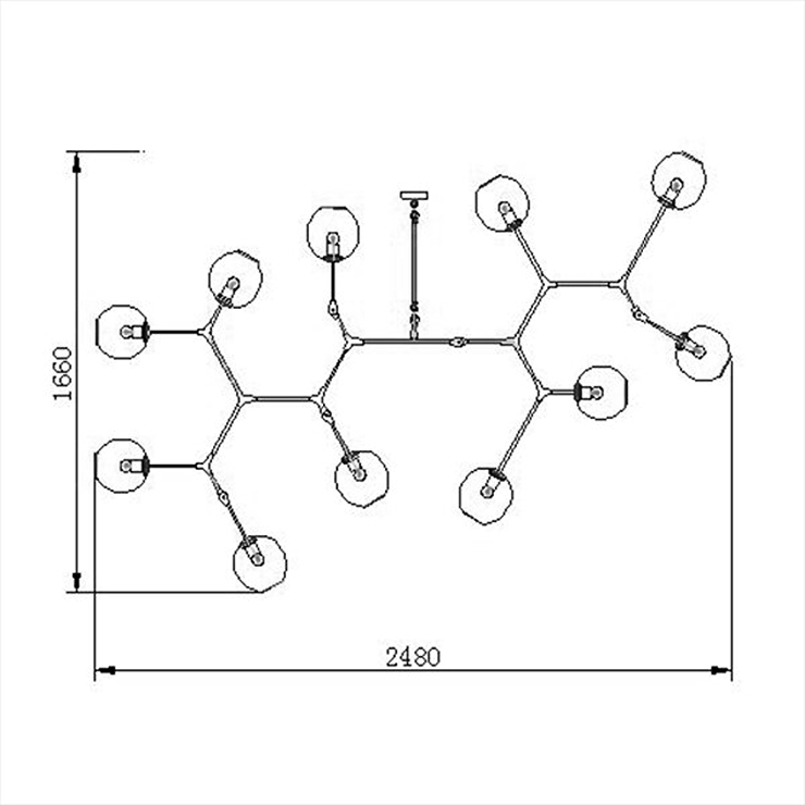 Люстра Branching Bubbles 11 Gold в стиле Lindsey Adelman