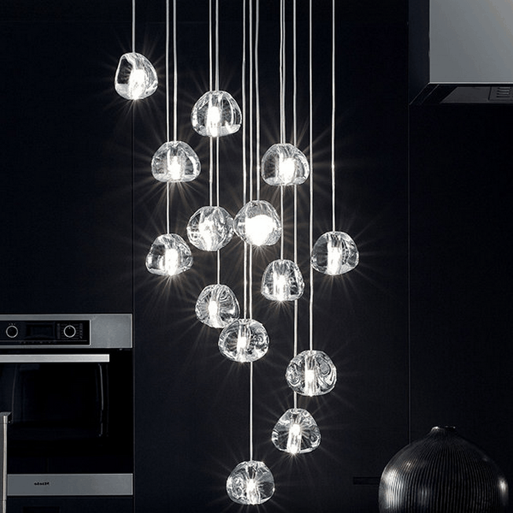 Светильник подвесной Mizu 14 Квадрат / 50 см X 50 см в стиле Terzani