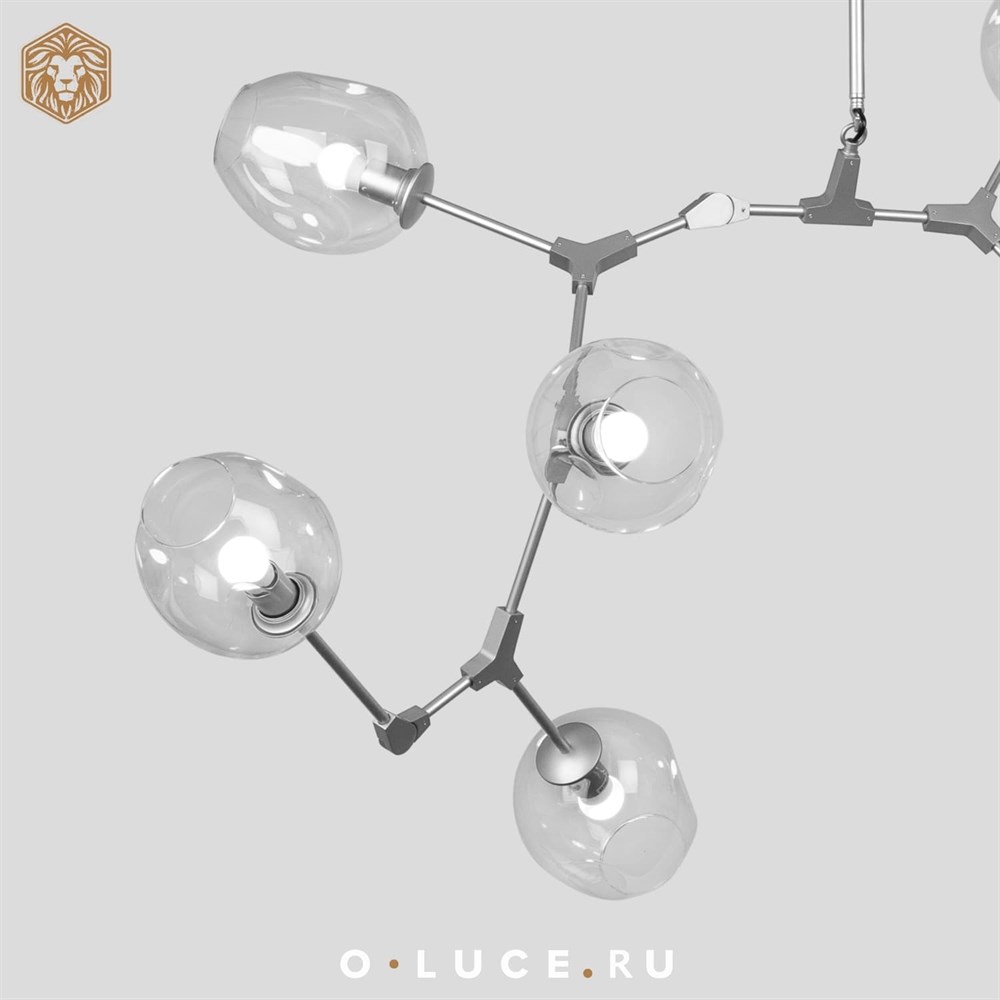 Люстра Branching Bubbles 8 Nickel в стиле Lindsey Adelman