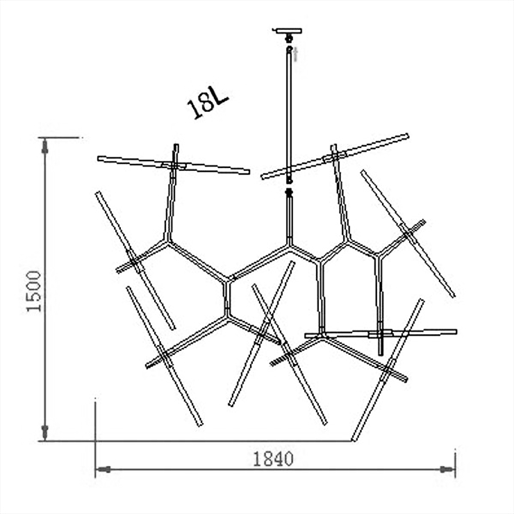 Люстра Agnes 18 Black в стиле Lindsey Adelman