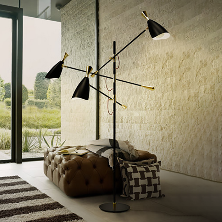 Торшер Duke Floor Черный в стиле Delightful