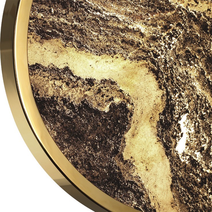 Настенно-потолочный светильник Stone Flake D40 каменный шпон золото