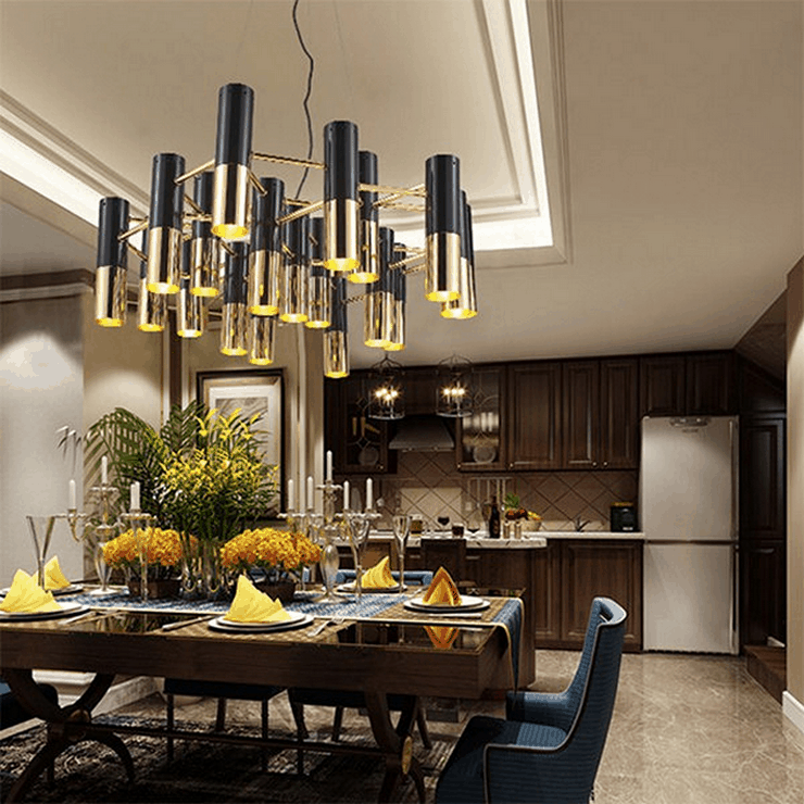 Люстра Ike 13 Lamp  Черный + Золотой в стиле Delightful