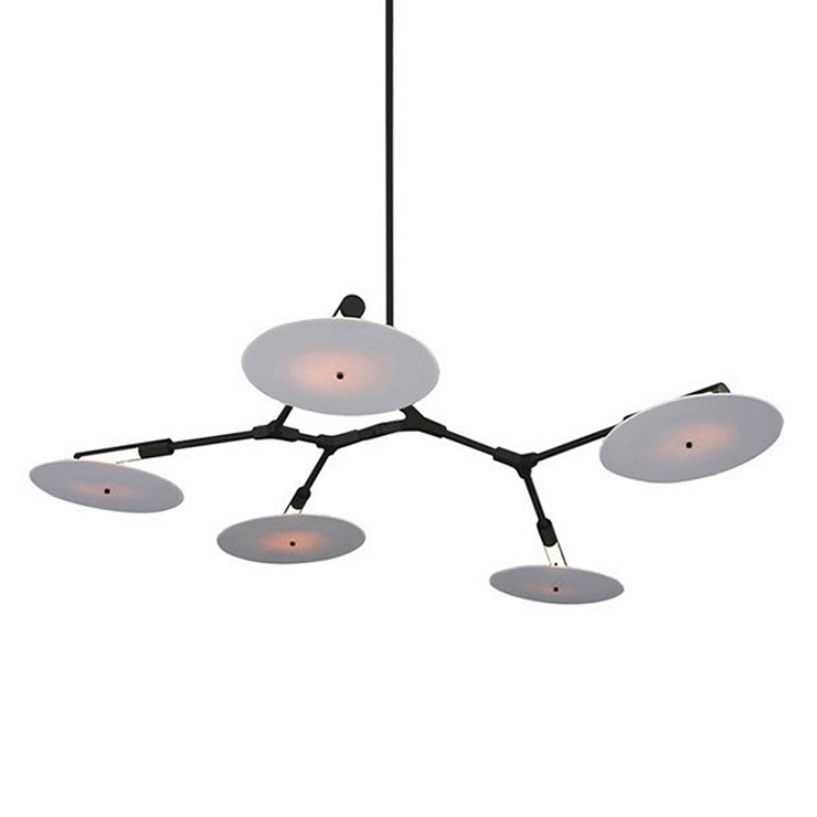 Люстра подвесная Branching Disc 5 Black в стиле Lindsey Adelman