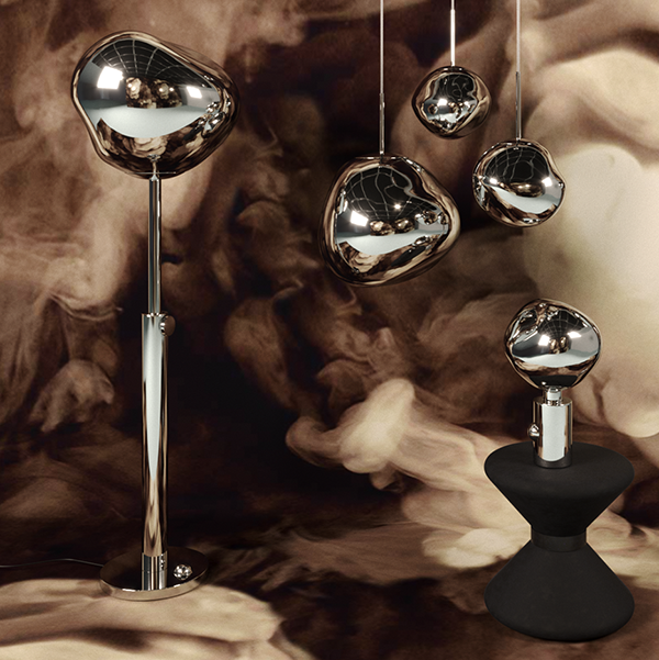 Торшер Melt Chrome в стиле Tom Dixon