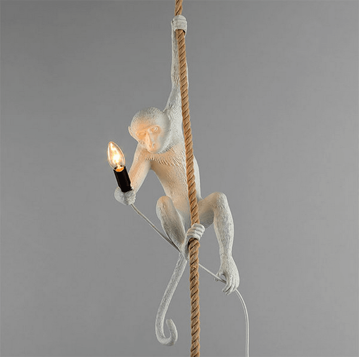 Светильник Monkey Обезьяна с Лампой White левая в стиле Seletti