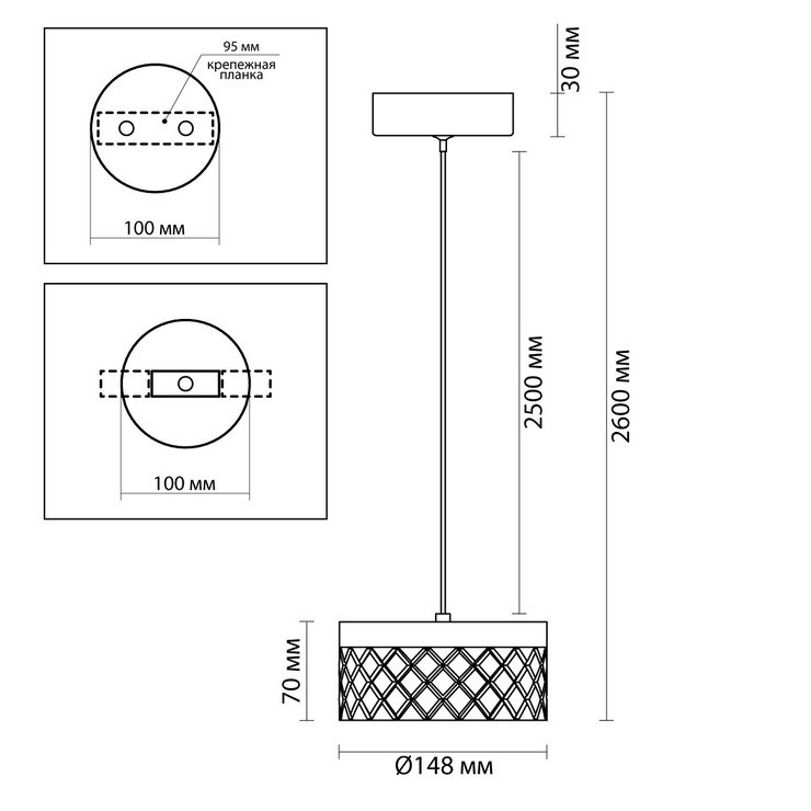 Светильник подвесной Sfaccetti