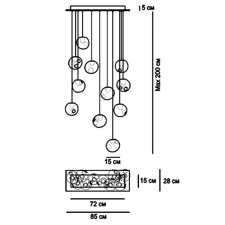 Люстра 28.11 Rectangle Pendant Chandelier