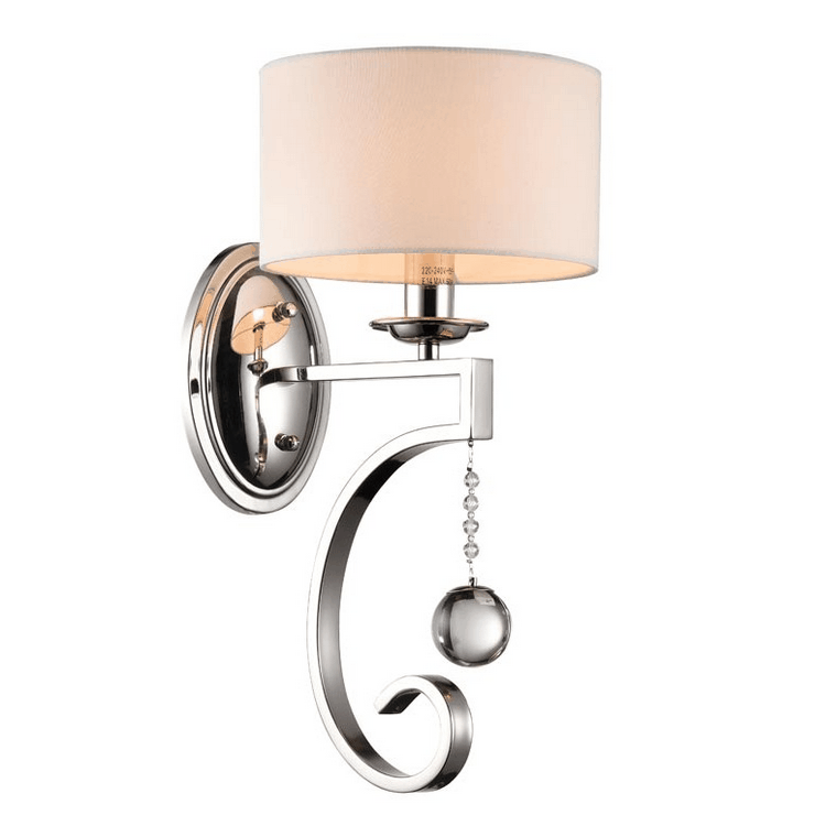 Бра Memphis, Nickel Crystal clear Shade beige L20.5*H44*Sp27 cm