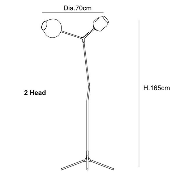 Торшер Branching Bubbles Floor Nickel в стиле Lindsey Adelman