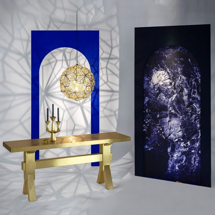 Светильник Etch Web Gold D50 в стиле Tom Dixon