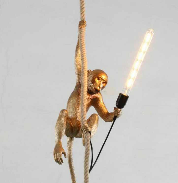 Светильник Monkey Обезьяна с Лампой Gold правая в стиле Seletti