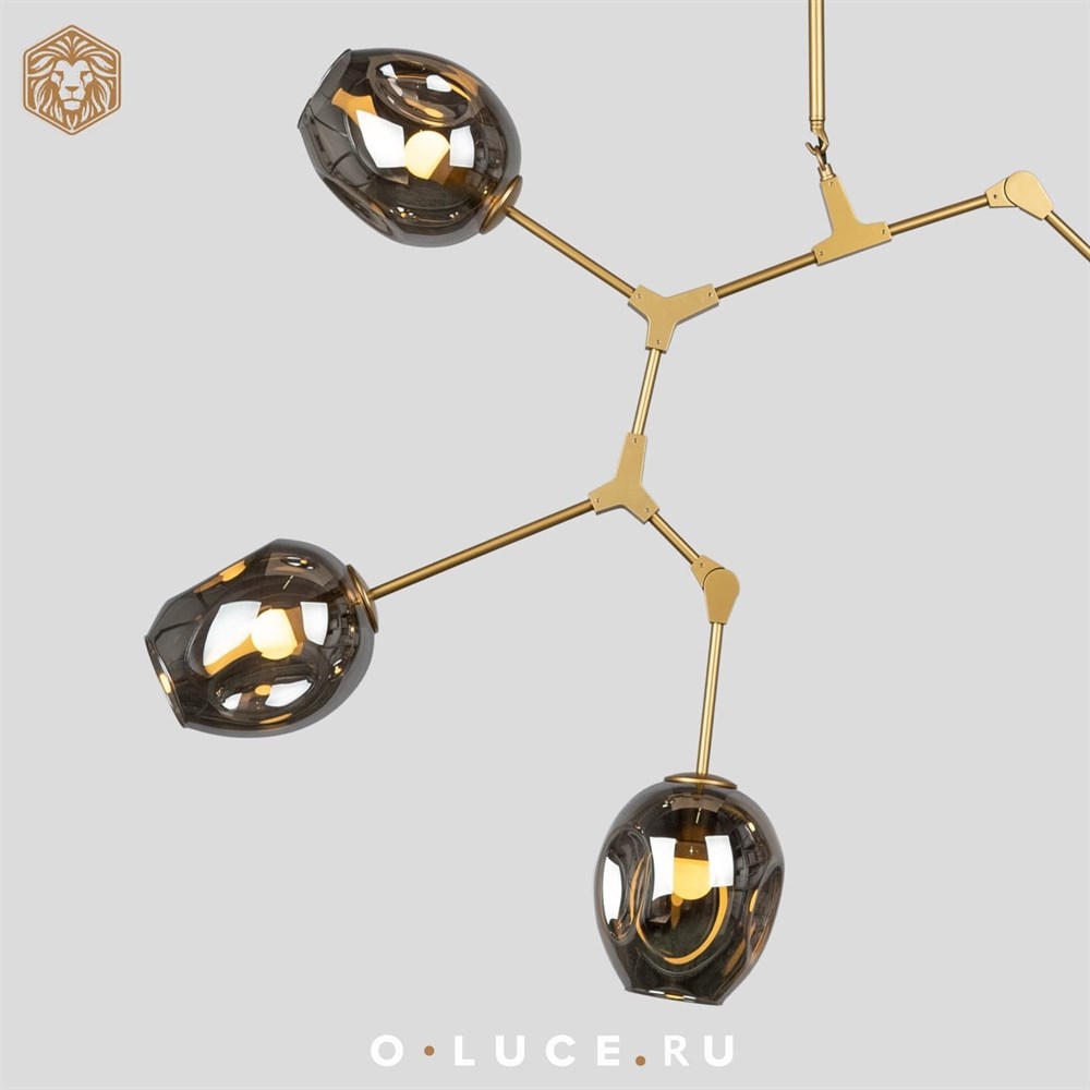 Люстра Branching Bubbles 5 Gold в стиле Lindsey Adelman