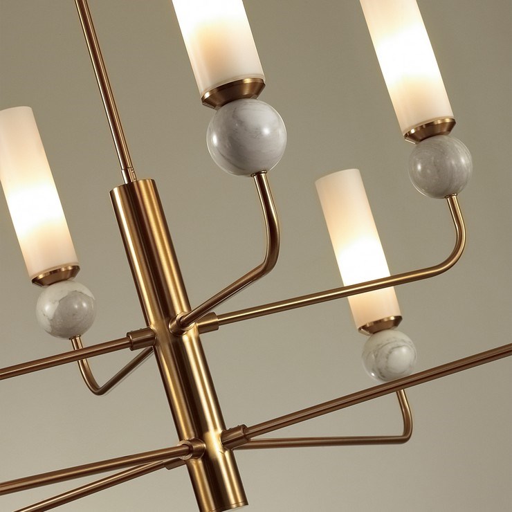 Люстра на штанге STENLY белый мрамор