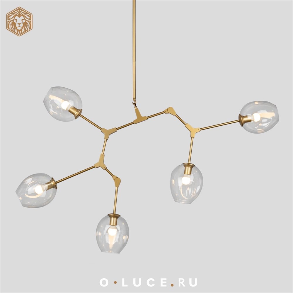 Люстра Branching Bubbles 5 Gold в стиле Lindsey Adelman