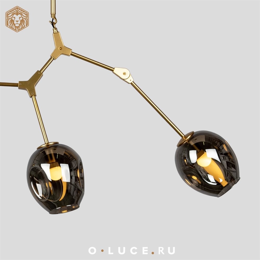 Люстра Branching Bubbles 3 Long Gold в стиле Lindsey Adelman