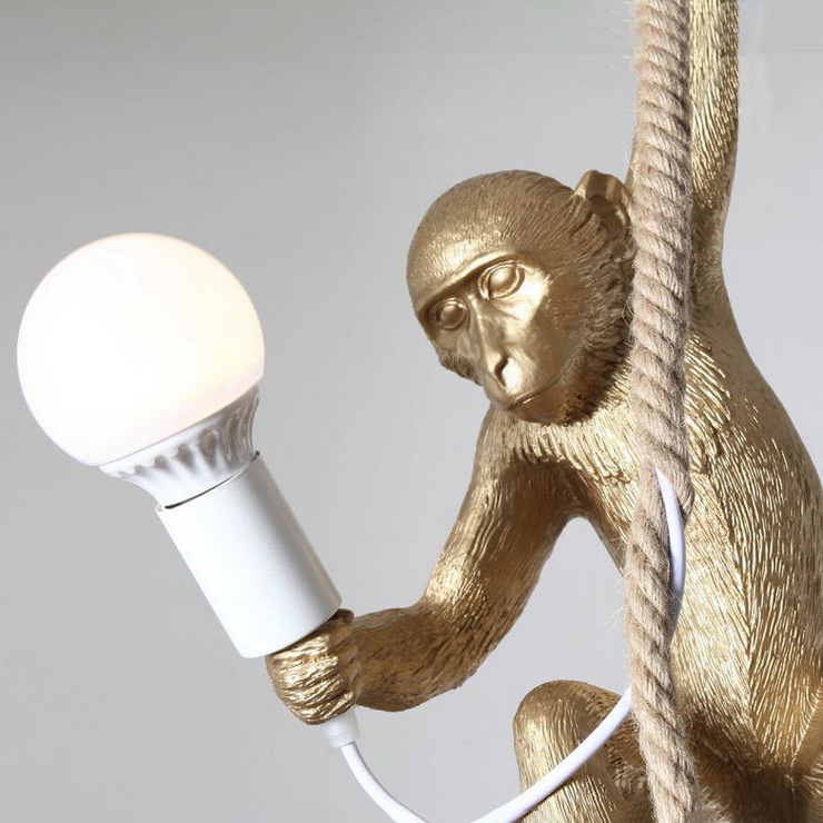Светильник Monkey Обезьяна с Лампой Gold левая в стиле Seletti