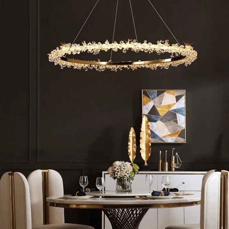 Люстра Halo Crystal Pendant Lamp золото D50