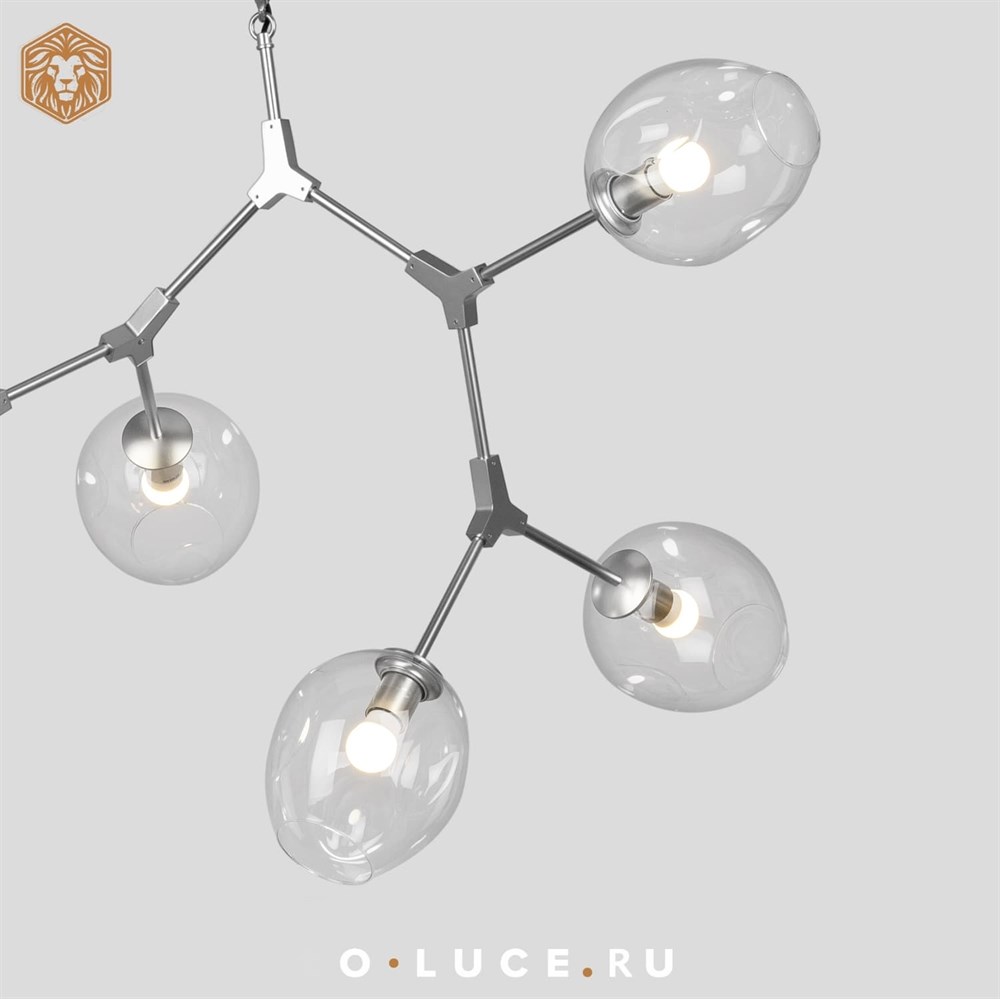 Люстра Branching Bubbles 6 Nickel, шт в стиле Lindsey Adelman