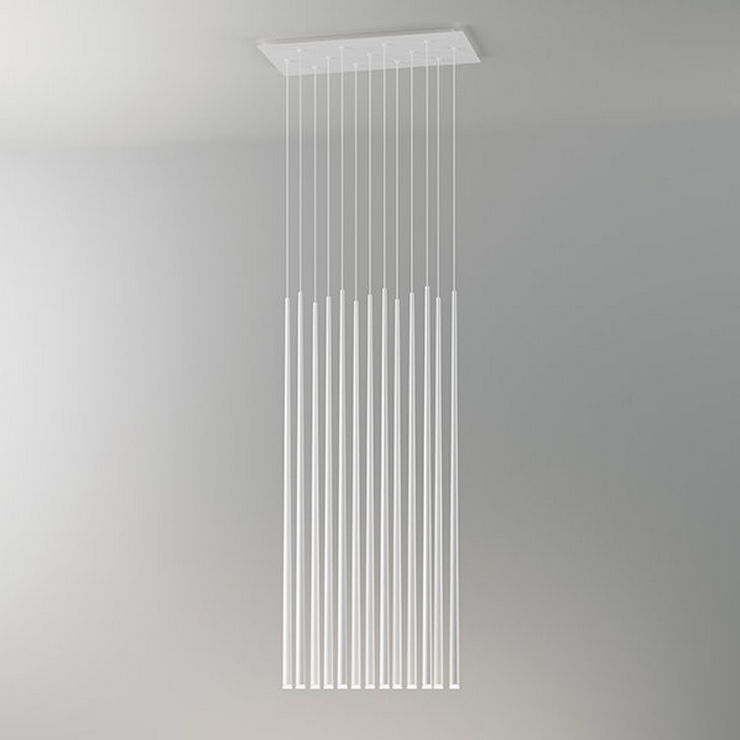 Люстра Slim 13 White Rectangle в стиле Vibia