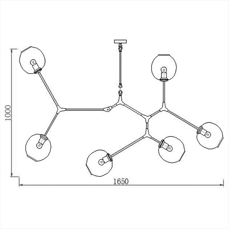 Люстра Branching Bubbles 6 Black в стиле Lindsey Adelman