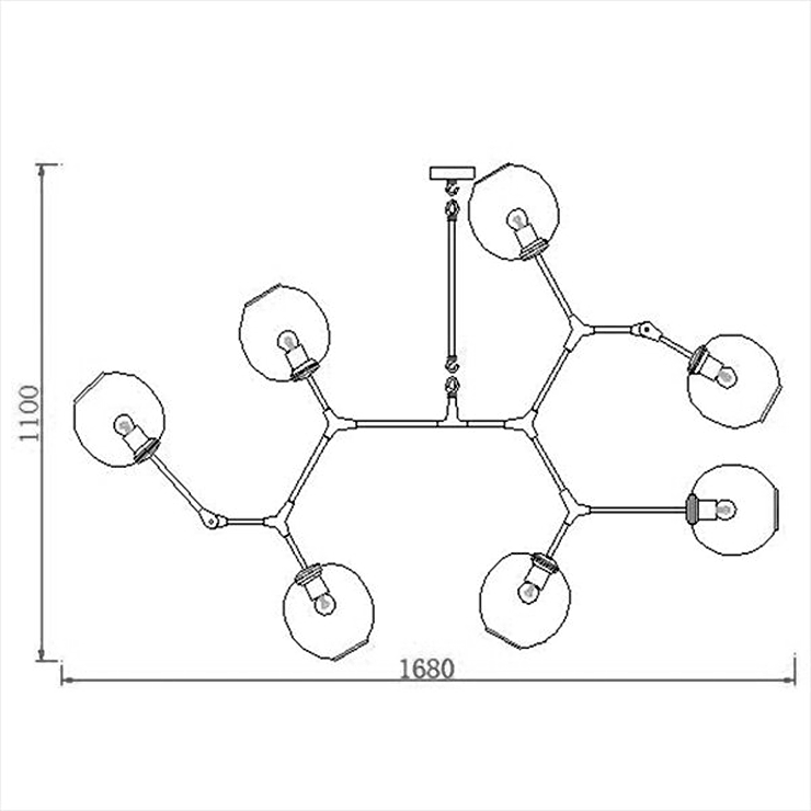 Люстра Branching Bubbles 7 Black в стиле Lindsey Adelman